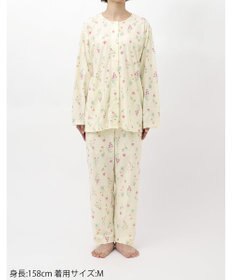 Wing パジャマ 長袖 長ズボン 綿混(本体) ジャカード天竺素材 レディース EP8073 ウイング／ワコール