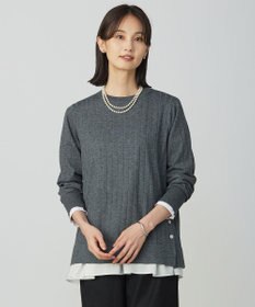 J.PRESS LADIES WORETED WOOL BLEND クルーネック ニット