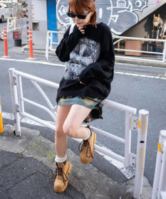 WEGO クラッシュBIGプリントニットプルオーバー