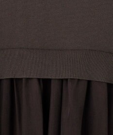 23区 L 【洗える/吊り干しOK】ヴィスコースストレッチ  バックデザイン ニットワンピース