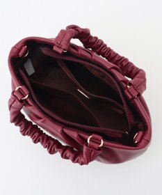 LA BAGAGERIE シープレザー ギャザーハンドル2wayラウンドトートバッグ