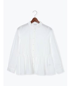 Te chichi パール釦スタンドフリルペプラムブラウス