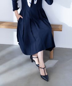 Tiaclasse L 【ダブルクロス】【洗える】ラインワンピース