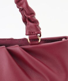 LA BAGAGERIE シープレザー ギャザーハンドル2wayラウンドトートバッグ