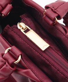 LA BAGAGERIE シープレザー ギャザーハンドル2wayラウンドトートバッグ