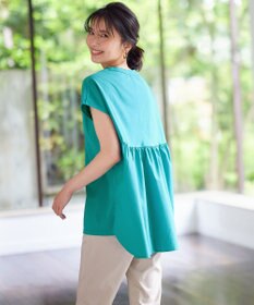 ANY L 【吸水速乾/シワになりにくい/アンチピリング】バックフレアフレンチスリーブカットソー