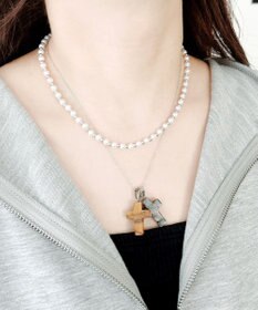 WEGO L2Pクロスパールレイヤードネックレス