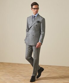 GOTAIRIKU 首にも巻ける【2WAY/日本製】シルク100% ポケットチーフ（幾何学柄）