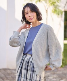 ANY 【洗濯機可/UVカット/アンチピリング】コットンＶネックカーディガン