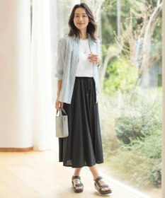 J.PRESS LADIES 【洗える】コットンアセVis ストライプ シャツカラー ブラウス