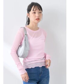 earth music&ecology シアーリブロゴ刺繍プルオーバー