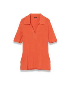 JOSEPH 【洗える】ヴィスコースリブ　ニットポロトップ