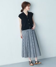 ANY 【洗濯機可】パールポイントフレンチスリーブニット