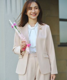 ANY SIS セレモニーダブルクロス カラーレス ジャケット ライトベージュ