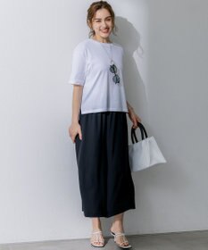23区 L 【Lサイズ限定/吸水速乾/UVカット/接触冷感/】ストレッチジョーゼット ガウチョパンツ