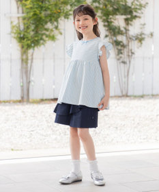 組曲 KIDS 【UVケア】【110-140㎝】マリンボーダー チュニック