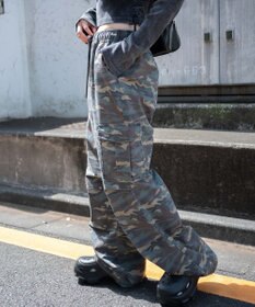 WEGO 【ウエストゴム】ヴィンテージウォッシュパラシュートカーゴパンツ