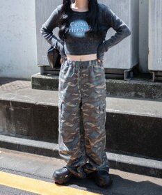 WEGO 【ウエストゴム】ヴィンテージウォッシュパラシュートカーゴパンツ