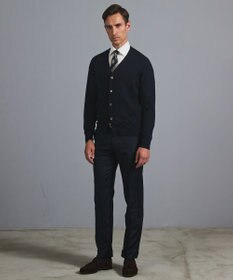 GOTAIRIKU 体温調整に【洗える/チクチクしにくい/ピリングしにくい】イタリア糸 ハイゲージ カーディガン_WOOL100%