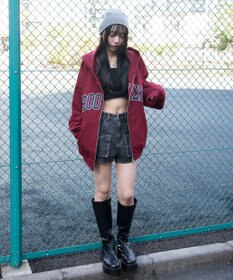 WEGO グラフィックBIGZIPパーカー