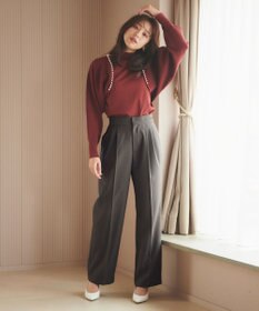 Feroux 【洗える・アンサンブル】パールポイントアンサンブル ニット