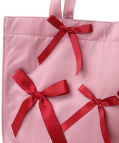 Maison de FLEUR リボンサテンスクエアトートバッグ