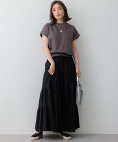 23区 【SLOW/WEB限定】コンパクトインレー フレンチスリーブ カットソー