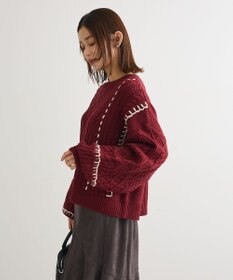 Green Parks ・ＥＬＥＮＣＡＲＥ　ＤＵＥ　ハンドステッチケーブルニッ