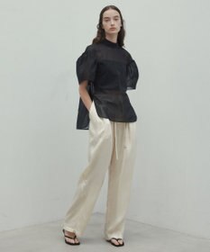 BEIGE， 【洗える】PLUMERIA / コットンシアーパフスリーブブラウス