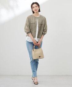 J.PRESS LADIES L 【洗える】ラインフラワープリント ブラウス