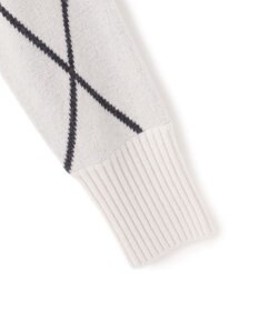 ICB L 【先行予約・洗える】ソフトカシミヤミックス ダイヤ柄ハイネックニット