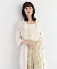 YECCA VECCA フレンチリネンドロストワンピース