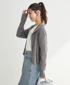 Green Parks 配色リブＺｉｐニットカーディガン