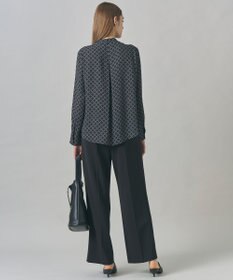 ICB L 【新色追加・WEB限定カラーあり・接触冷感・UVケア・速乾・洗える】BackSatinAmunzen バンドカラーブラウス