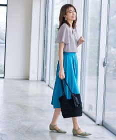 Tiaclasse 【洗える】シフォンフレアスリーブブラウス