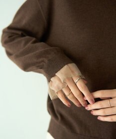 YECCA VECCA 2wayフリルクルーネックニット