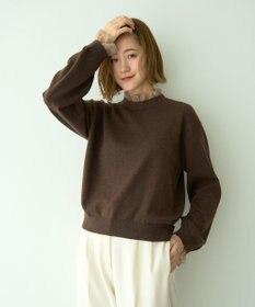 YECCA VECCA 2wayフリルクルーネックニット