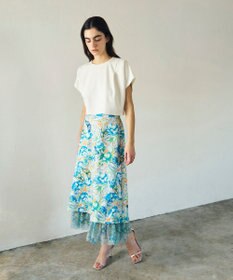 GRACE CONTINENTAL フラワーガーデンプリントスカート