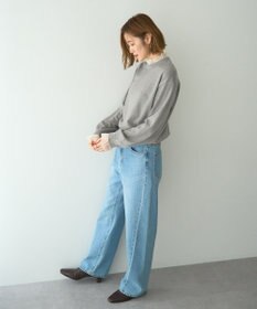 YECCA VECCA 2wayフリルクルーネックニット