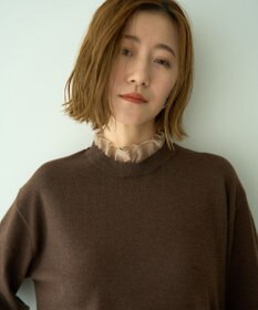 YECCA VECCA 2wayフリルクルーネックニット