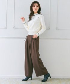 Feroux リボン刺繍ダイア柄 ニット