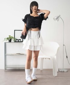 WEGO 【ウエストゴム】カットフリルスカパン