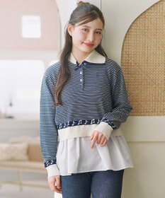 組曲 KIDS 【150-160㎝】ハーモニー ボーダートップス