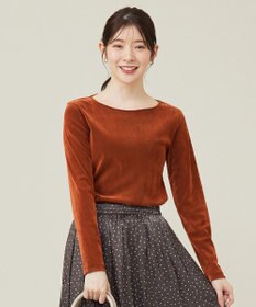 ANY SIS S 【洗える】チュールベロア プルオーバー