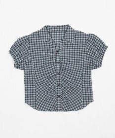 WEGO コンパクトギャザーチェックシャツ