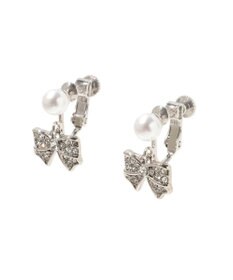 Maison de FLEUR リボンビジューイヤリング