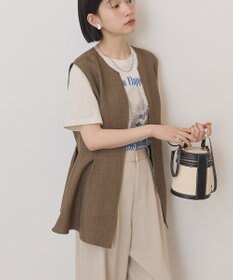 AMERICAN HOLIC 【イージーケア】リネンライクペプラムベスト