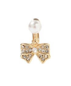 Maison de FLEUR リボンビジューイヤリング