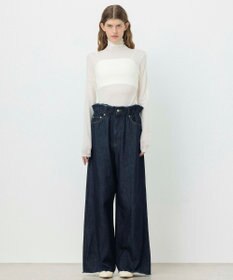 NAVE 【ReNAVE・洗える/軽量】ライトデニム ウエストギャザーパンツ