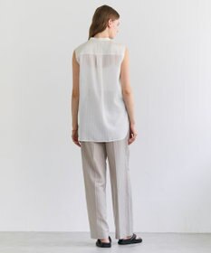 BEIGE， GOSHE / サテン切替 シアースタンドブラウス